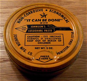 Johnson's Soldering Paste Tin