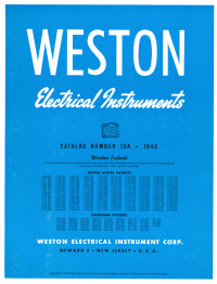 1945 Weston Electrical Instruments Catalog